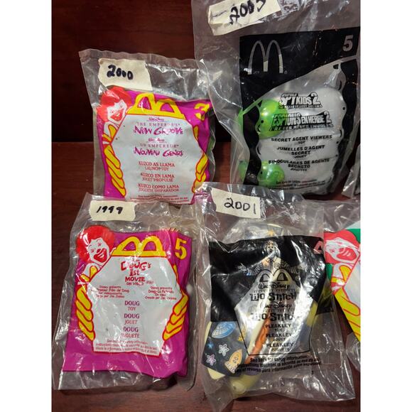 Lot of 7 Vintage McDonalds Happy Meal Toys All Unopened & New - Picture 2 of 7